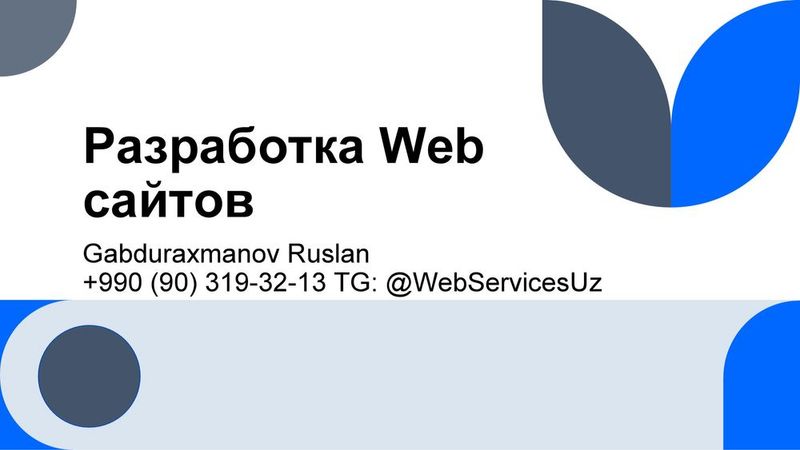 Разработка Web сайтов