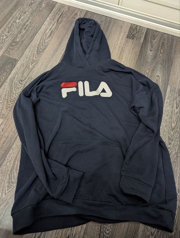 Синее худи Fila 3XL