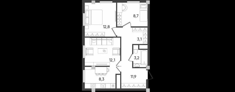 Ипотека, котлован! Новострой 2026г. 3/2/9 ав.газоблок 60м². Т/ц Компас