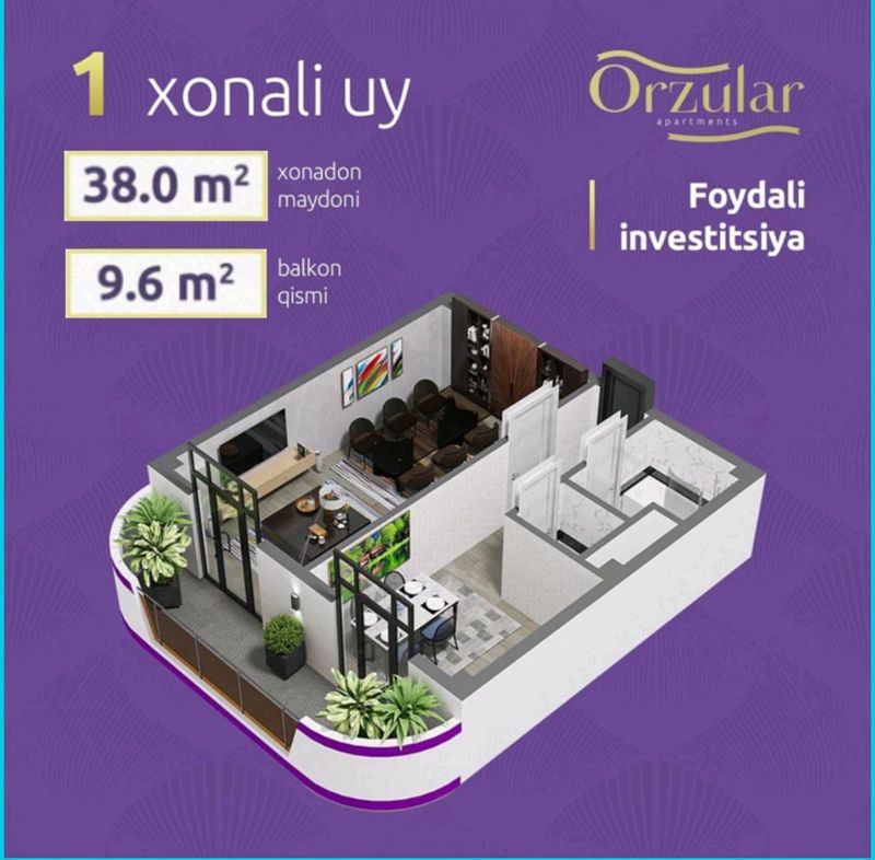 Продаётся НОВОСТРОЙКА ЖК "Orzular"
