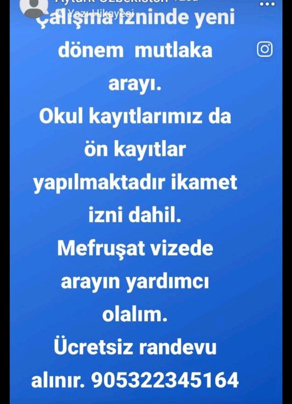 Turkıyede okumak,çalışmak turistik va ikametgah
