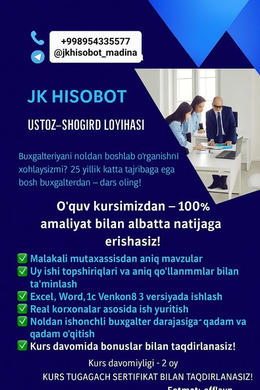 Buxgalteriya kursi Buxgalteriya kursi