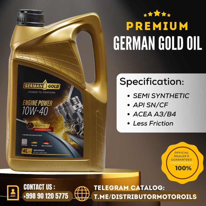 Моторное Масло — GERMAN GOLD 10W-40 Поло-Синтетика | Немецкое Качество