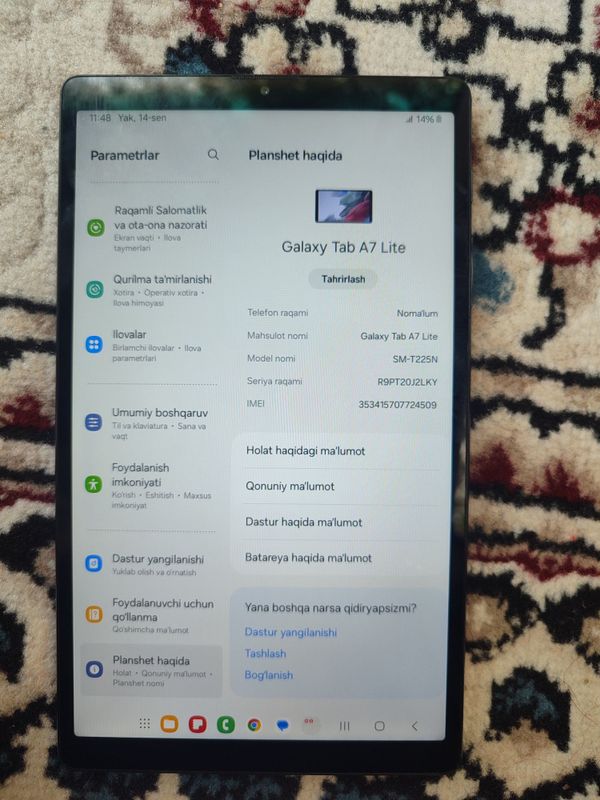 Planshet Samsung Tab A7 lite