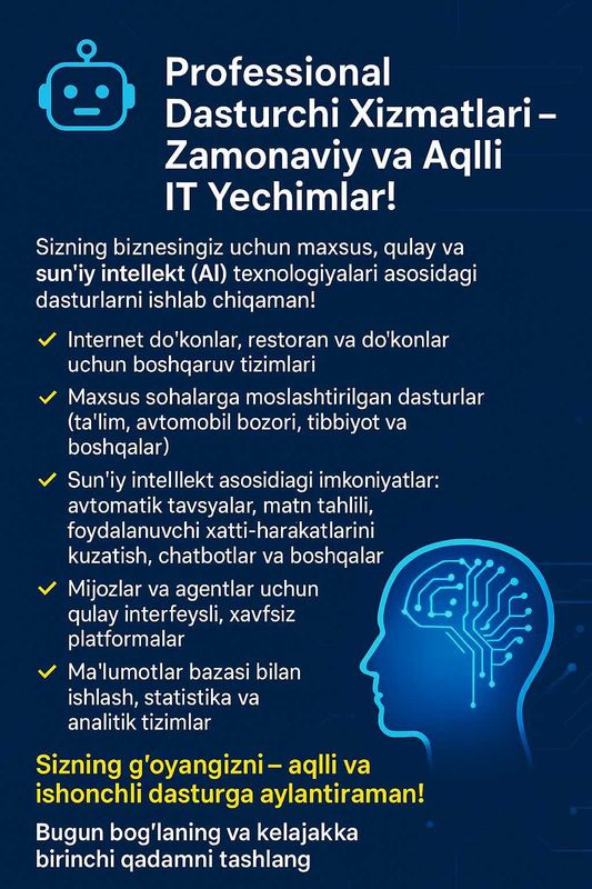Dasturlash xizmatlari Dasturlash xizmatlari