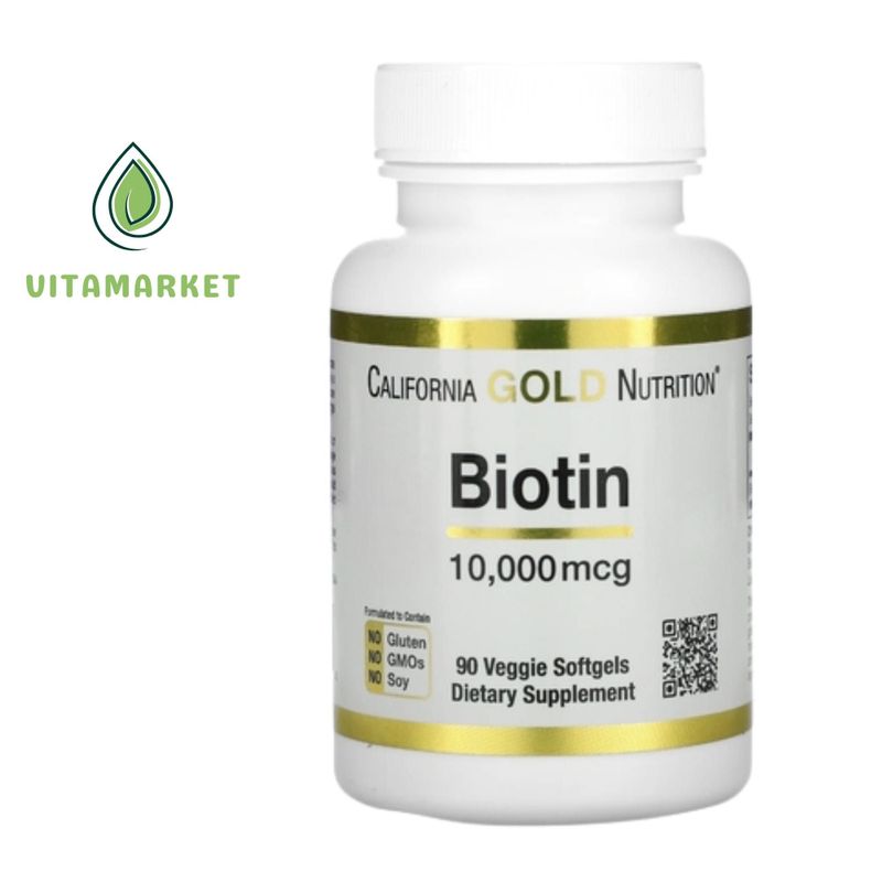 Biotin 10000 mcg California Gold Nutrition (90 капсул) | Биотин