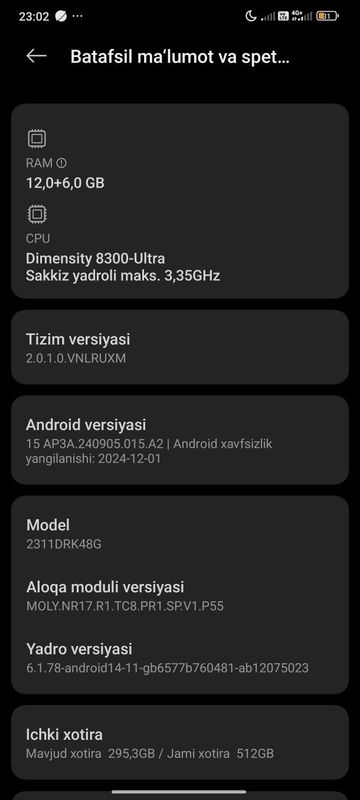 Poco x6 pro 5g alo darajada