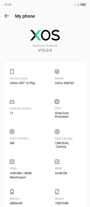 Telafon Infinix HOT 12 play