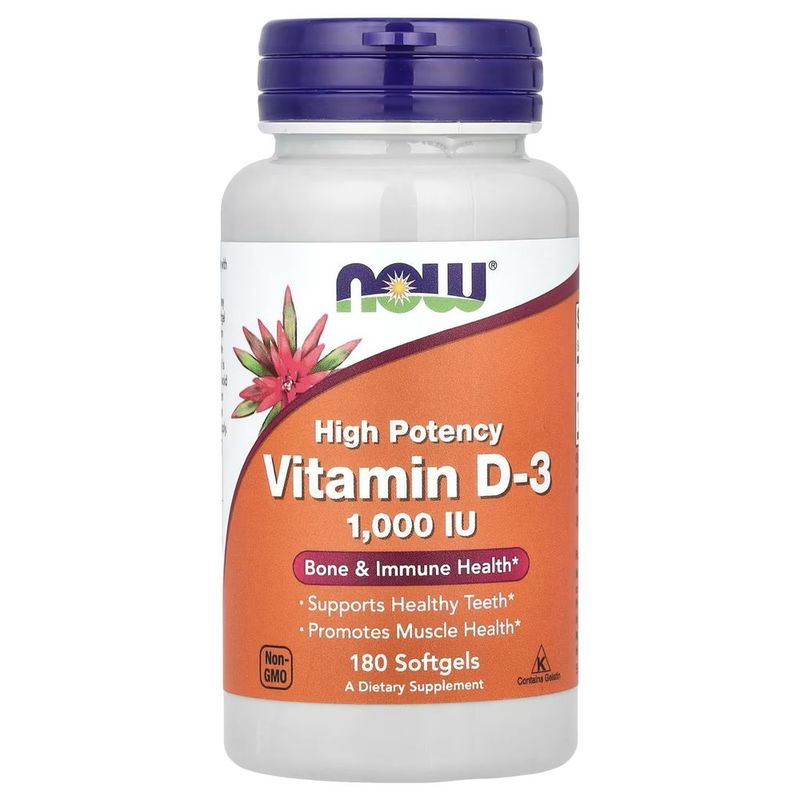 NOW foods. Vitamin D3 1000 ME, 2000ME, 5000 ME, 10000ME