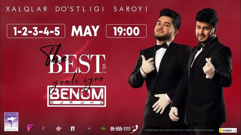Benom konsertiga 2ta bilet sotiladi Benom konsertiga 2ta bilet sotiladi