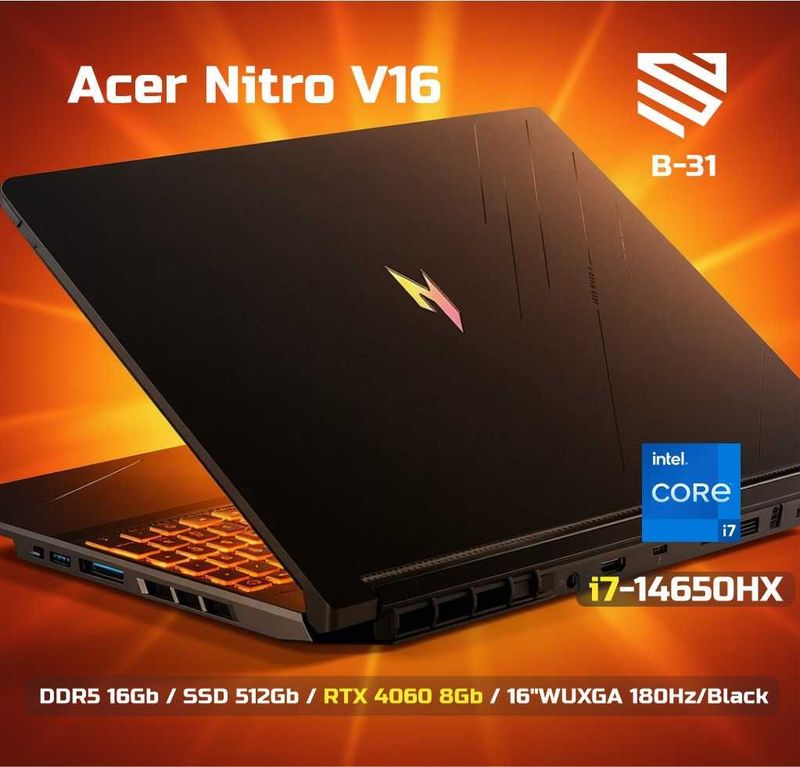 Acer Nitro V16 / I7-14650HX / 16Gb D5 / SSD 512Gb / RTX4060 8Gb