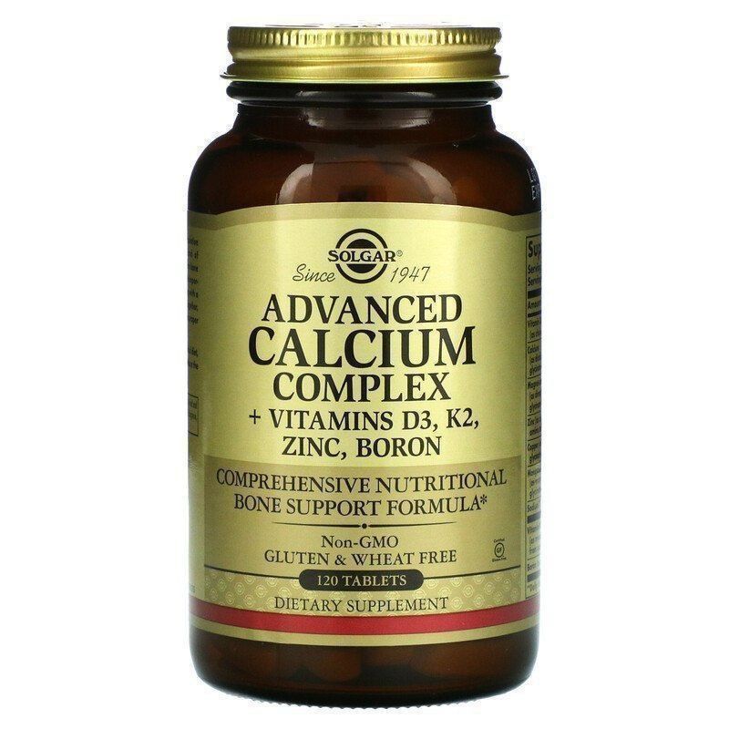 Кальций +D3, K2, цинк, бор 120 шт Advanced Calcium Solgar USA Кальций +D3, K2, цинк, бор 120 шт Advanced Calcium Solgar USA