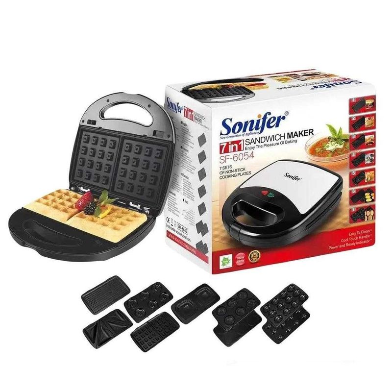 Sonifer 7в1 Вафельница сендвечница Тостер орешница печеница sf-6054 Sonifer 7в1 Вафельница сендвечница Тостер орешница печеница sf-6054