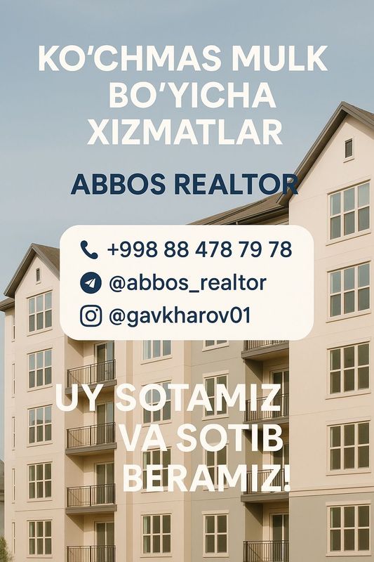 Ko‘chmas mulk xizmatlari.uy sotamiz va sotib beramiz! Ko‘chmas mulk xizmatlari.uy sotamiz va sotib beramiz!