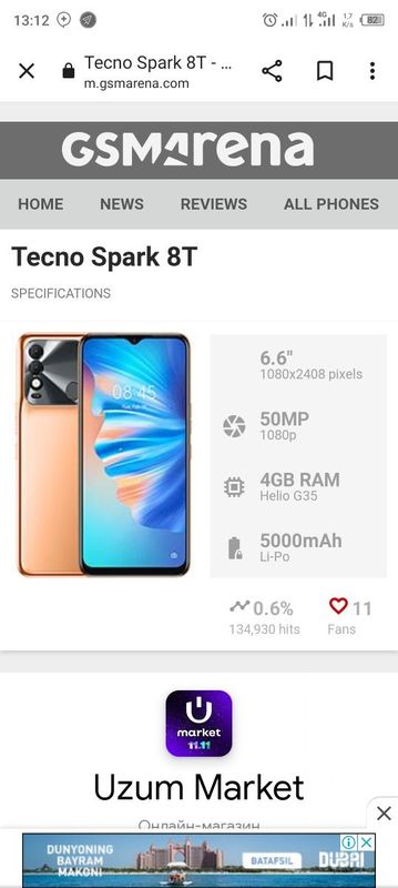 Techno spark 8T 64/7gb