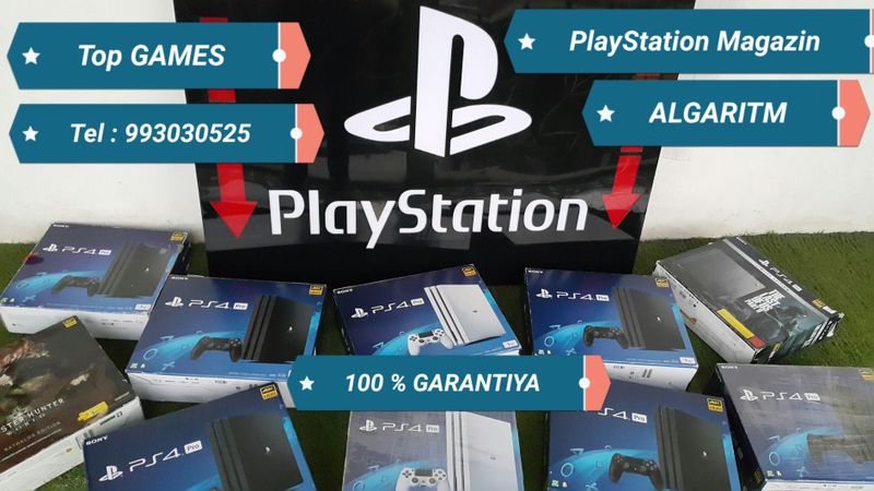 Playstation 4 PRO { 4K } HDR Bor +Joystick + Games. GARANTIYA.