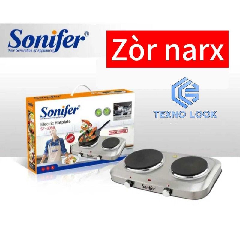 Plita Sonifer SF-3059 — 2 ta isish elementi bilan. DASTAVKA BOR!!! Plita Sonifer SF-3059 — 2 ta isish elementi bilan. DASTAVKA BOR!!!