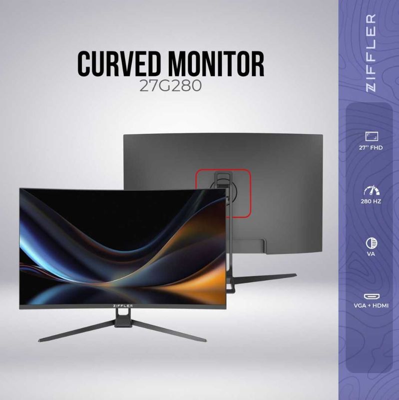 [НОВЫЙ] Монитор Ziffler 27G280 / 27" FHD VA Curved 280Hz RGB Black
