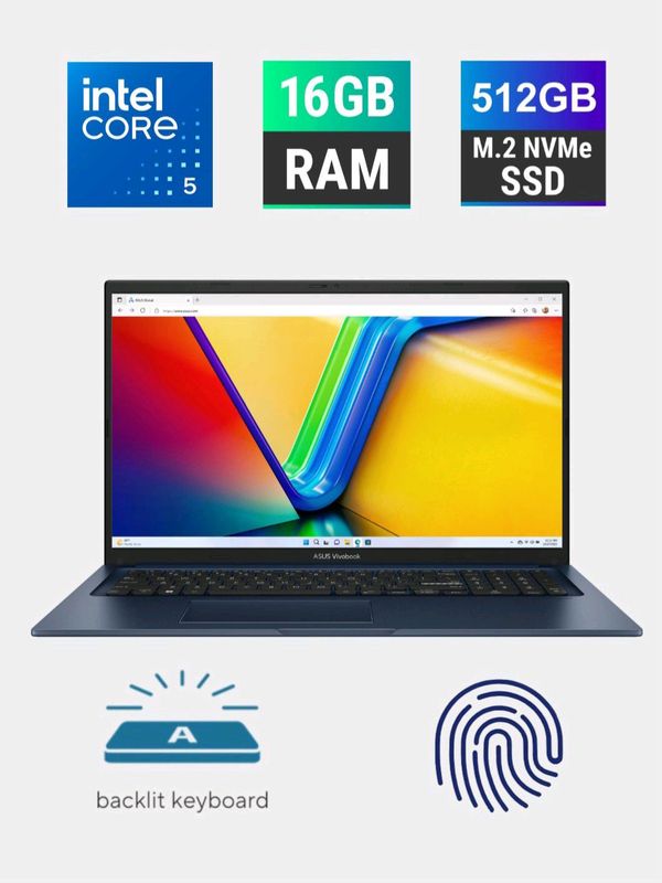 ASUS VivoBook 17 Core i5, DDR4 16GB, SSD 512GB ASUS VivoBook 17 Core i5, DDR4 16GB, SSD 512GB