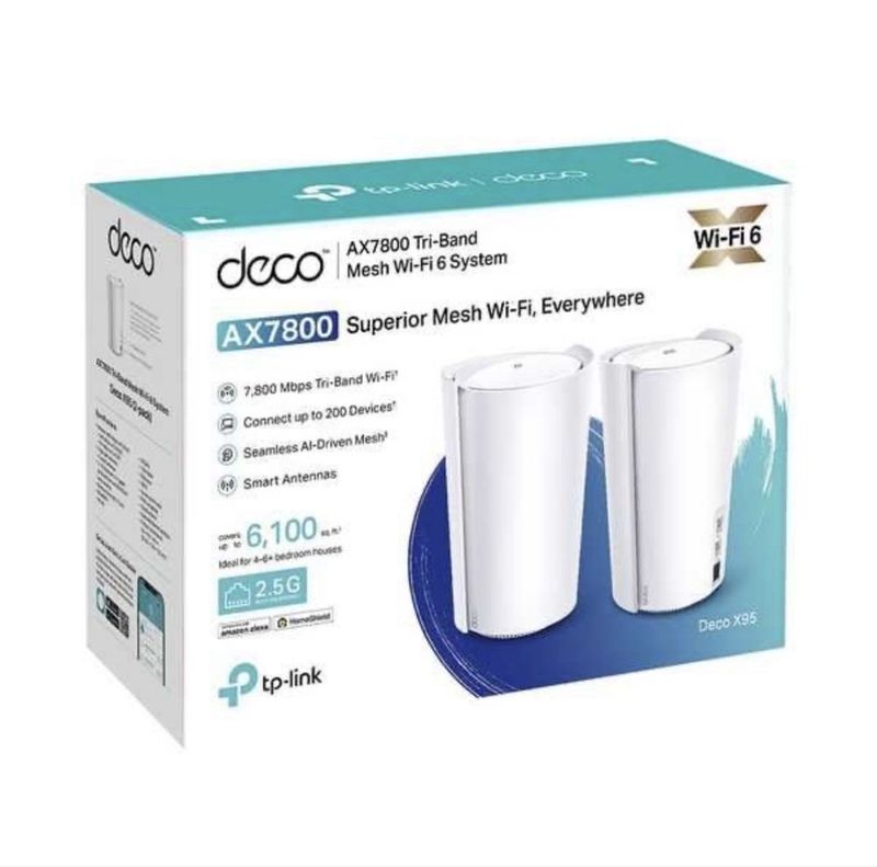 Система TP-Link Deco AX7800 Tri-Band Mesh WiFi 6 (Deco X95) Система TP-Link Deco AX7800 Tri-Band Mesh WiFi 6 (Deco X95)