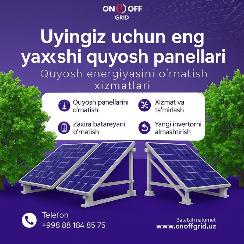 Quyosh panel ustanovka - установка солнечных панелей Quyosh panel ustanovka - установка солнечных панелей