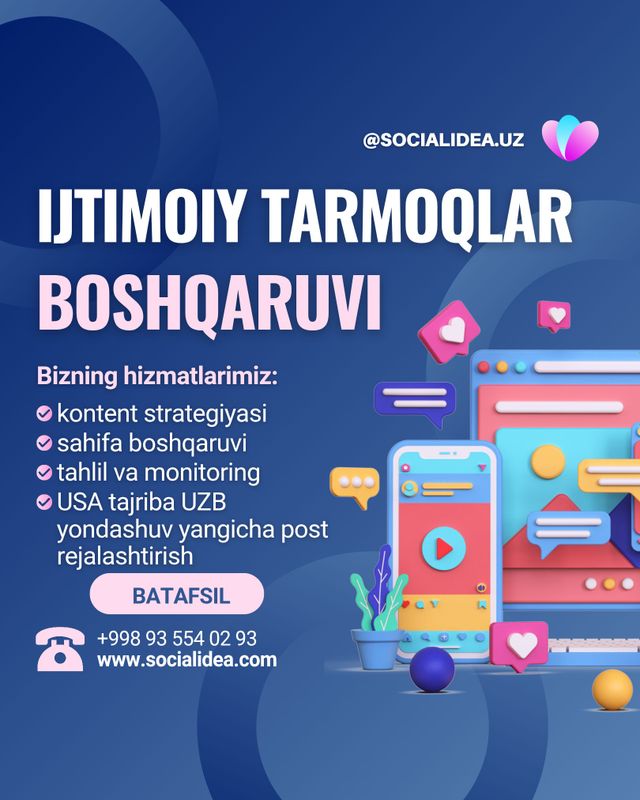 Ijtimoiy tarmoqlaringizni rivojlantiramiz Ijtimoiy tarmoqlaringizni rivojlantiramiz