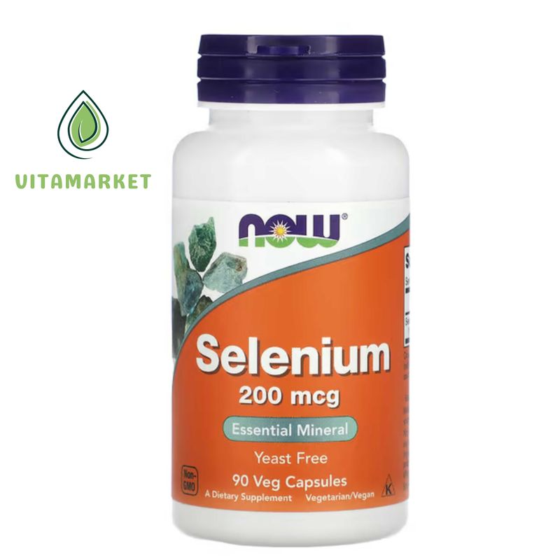 Витамин Селен, Now food selenium 200 mcg 90 capsules