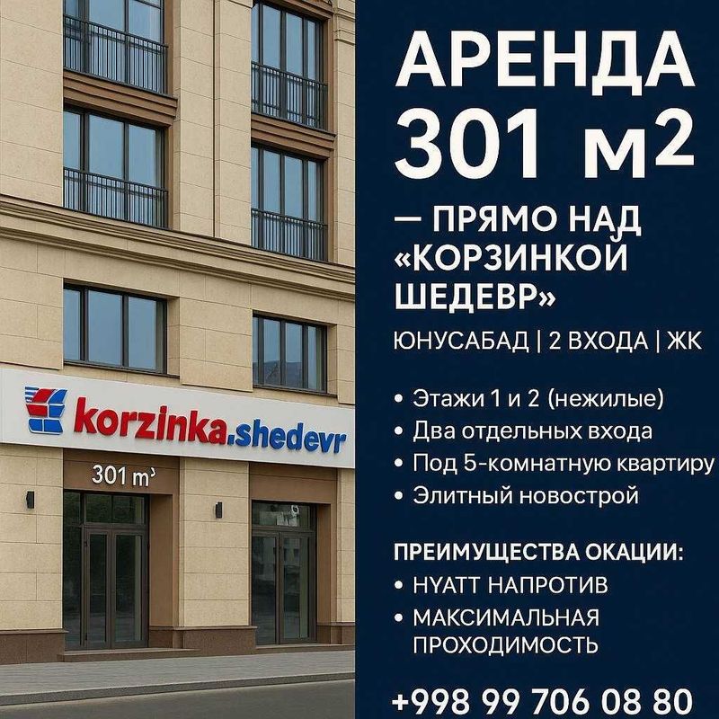 Аренда 301 м² в элитной новостройке — Над «Корзинкой Шедевр» |Под офис Аренда 301 м² в элитной новостройке — Над «Корзинкой Шедевр» |Под офис