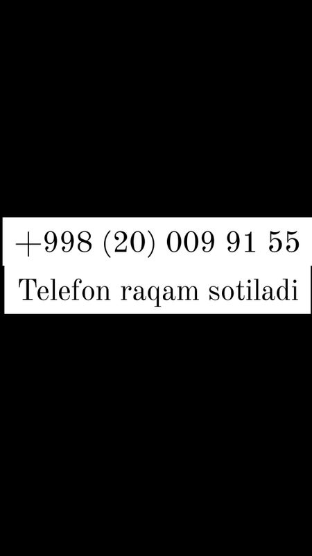 Telefon raqam sotiladi