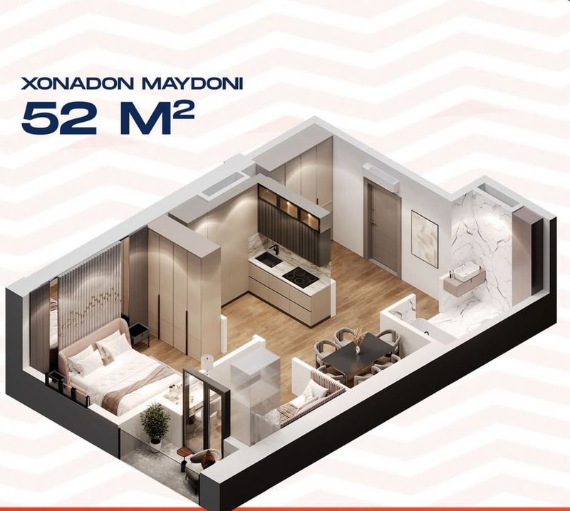 2 xonali navastroyka 52 m2 Olmos Rezidence 2 xonali navastroyka 52 m2 Olmos Rezidence