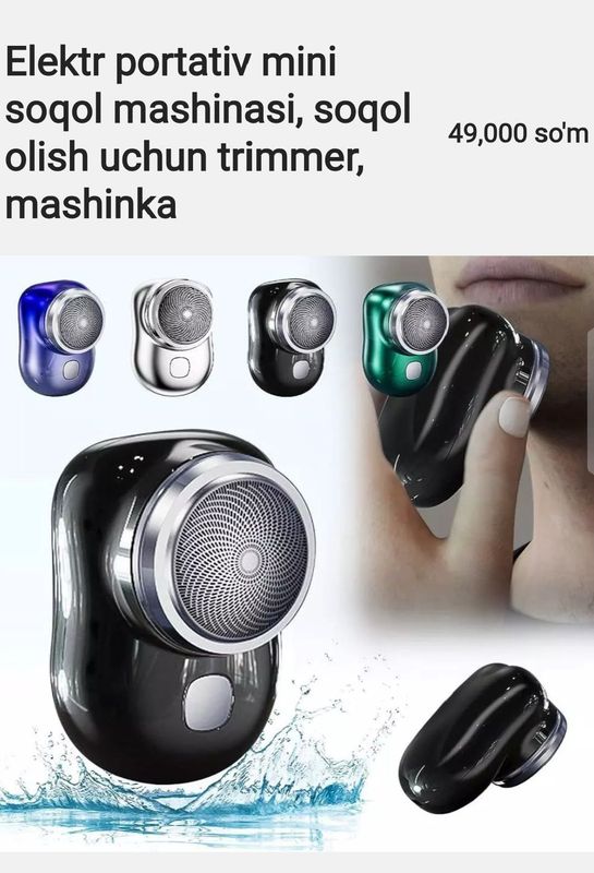 Elektr portativ mini soqol mashinasi, soqol olish uchun trimmer, mashi