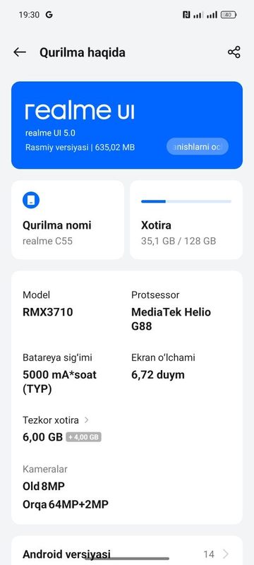 Realme c55 6/128