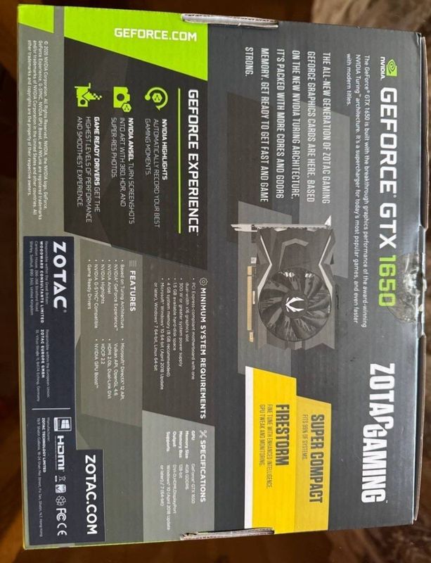 Videokarta Zotac GTX1650 GDDR6 4GB Videokarta Zotac GTX1650 GDDR6 4GB