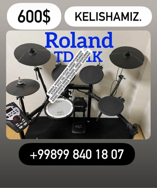 BARABAN Roland TD 11 K 600 $ kelishamiz BARABAN Roland TD 11 K 600 $ kelishamiz