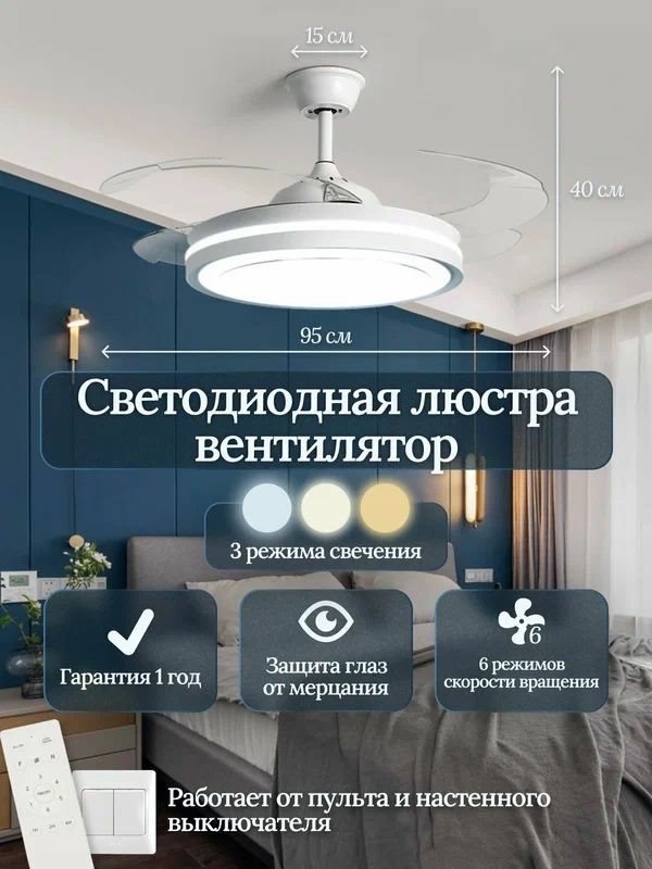 Люстра-вентилятор LED с пультом Люстра-вентилятор LED с пультом