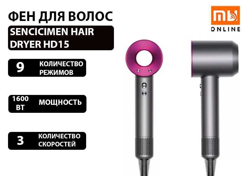 Фен для волос SenCiciMen Hair Dryer HD15 (розовый)