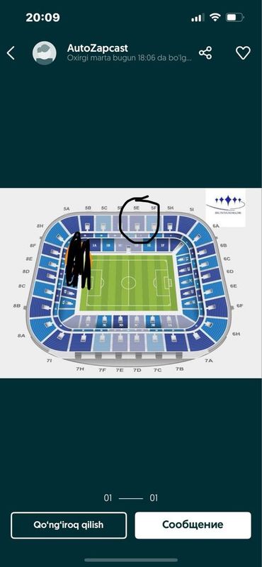 5-E sektor bita bilet bor vip zonani shundo tepasi 5-E sektor bita bilet bor vip zonani shundo tepasi