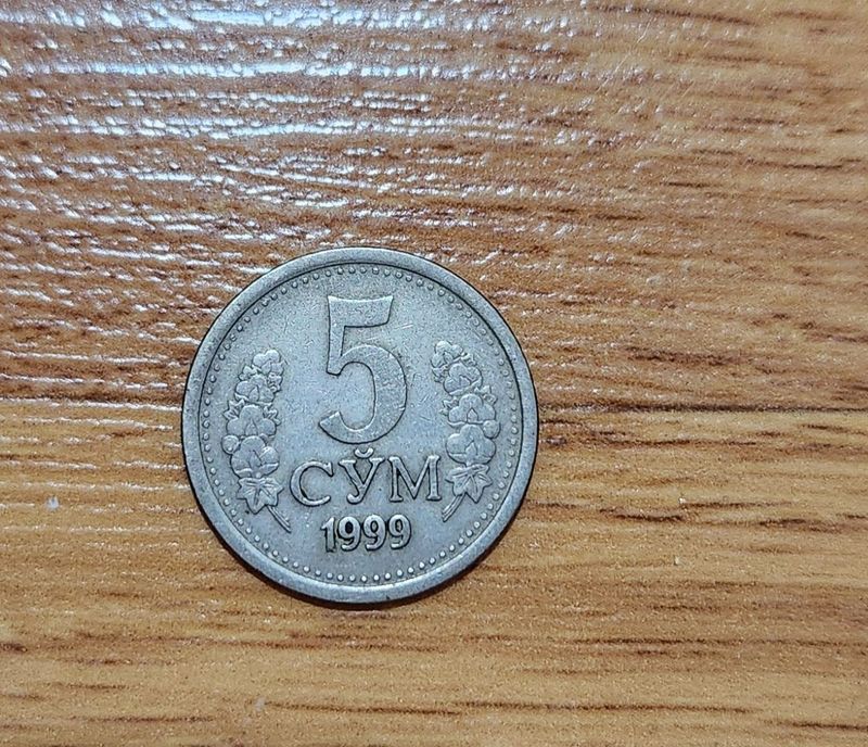 Монета 5 сум,купюра 100сум Монета 5 сум,купюра 100сум