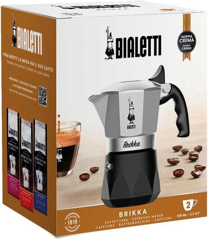 Гейзерная кофеварка Bialetti Nuova Brikka 2 Cups 100ml! Made in Italy!