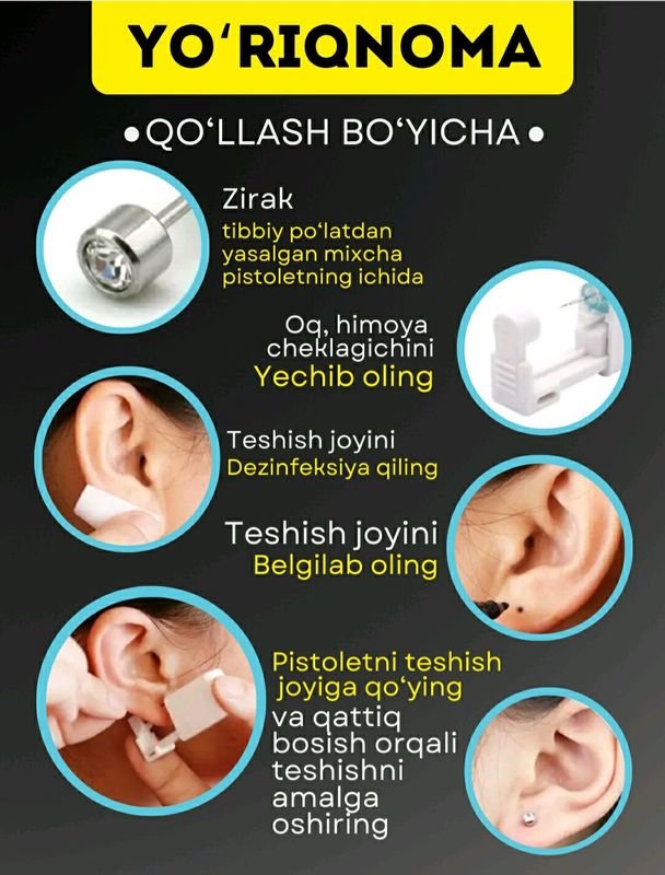 quloq uchun bir martalik sirğali pistolet. quloq uchun bir martalik sirğali pistolet.