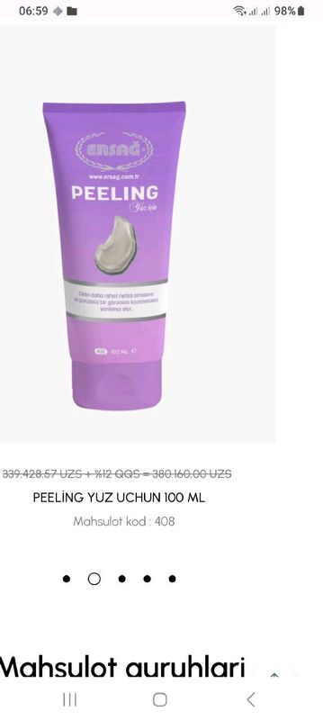 yuz uchun peeling yuz uchun peeling