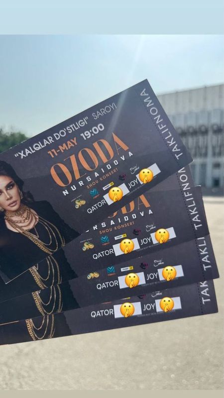 Ozoda Nursaidova 7-16 may biletlar bor Ozoda Nursaidova 7-16 may biletlar bor