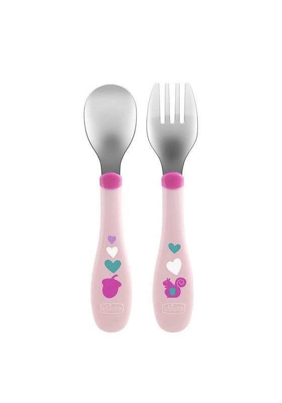 Набор приборов Chicco Metal Cutlery ложка+вилка с 18 месяцев