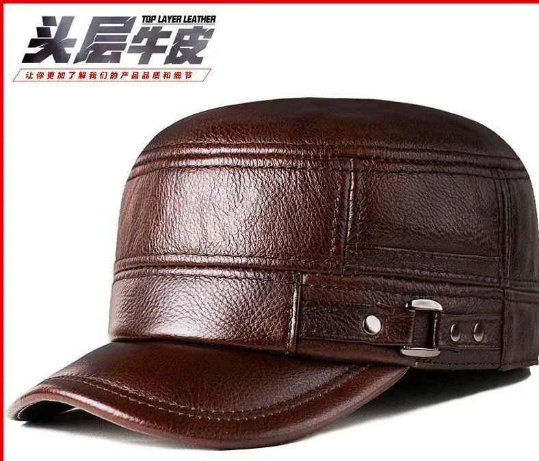 Мужская кепка шапка из натуральной кожи мужской та