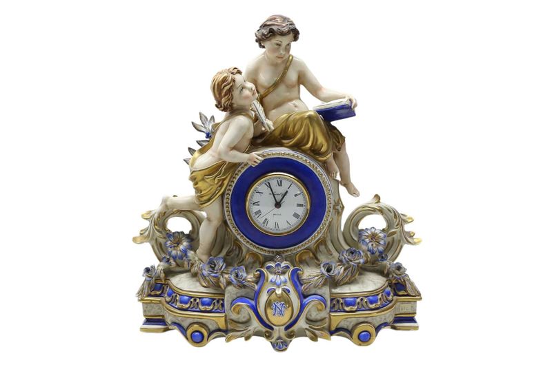 Фарфоровые Часы с Ангелами Capodimonte Италия Фарфоровые Часы с Ангелами Capodimonte Италия