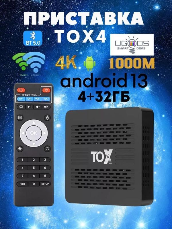 Смарт приставка Tox4 android 13 4/32GB Смарт приставка Tox4 android 13 4/32GB
