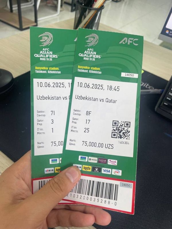 Uzbekistan vs Qatar bilet bor!! Uzbekistan vs Qatar bilet bor!!