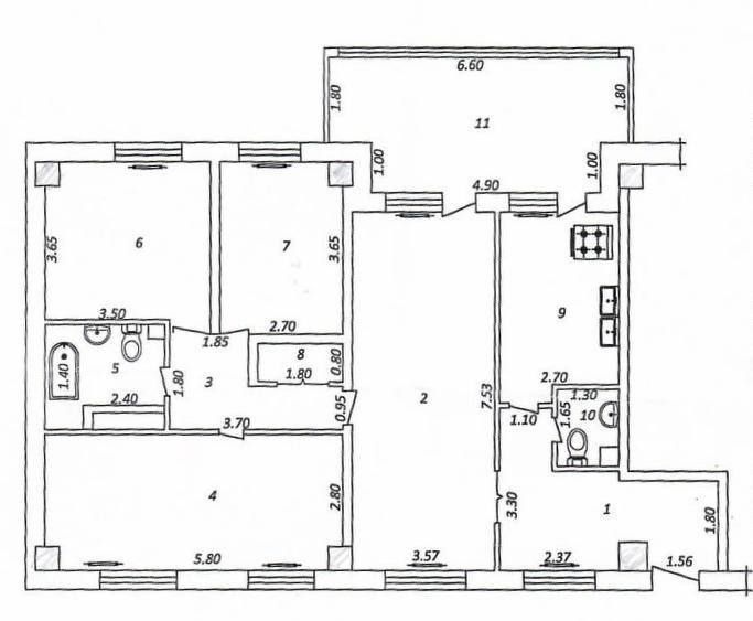 Продается 4х ком. квартира на Ц1, ор-р: Бибигон, 113м2