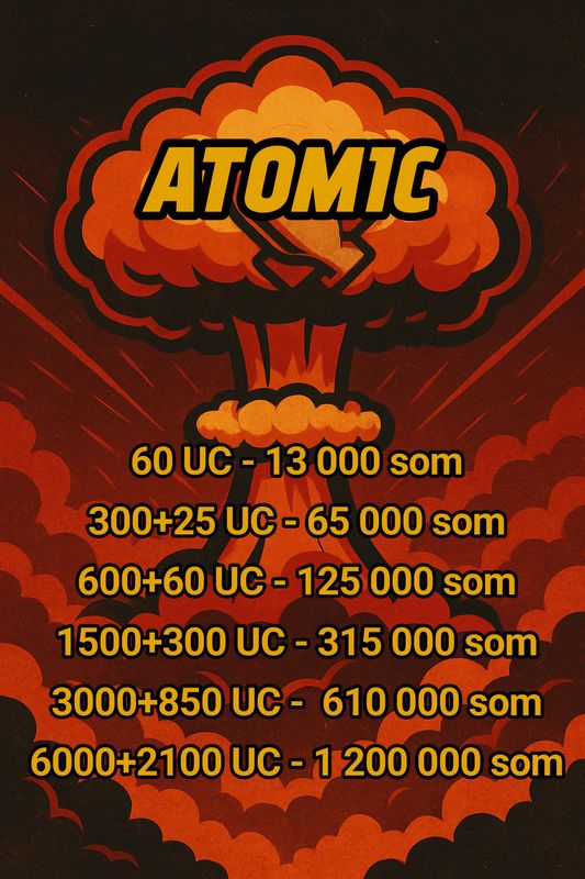 PUBG UC|| ATOMIC SHOP || HAMMA OYINLARGA DONAT!