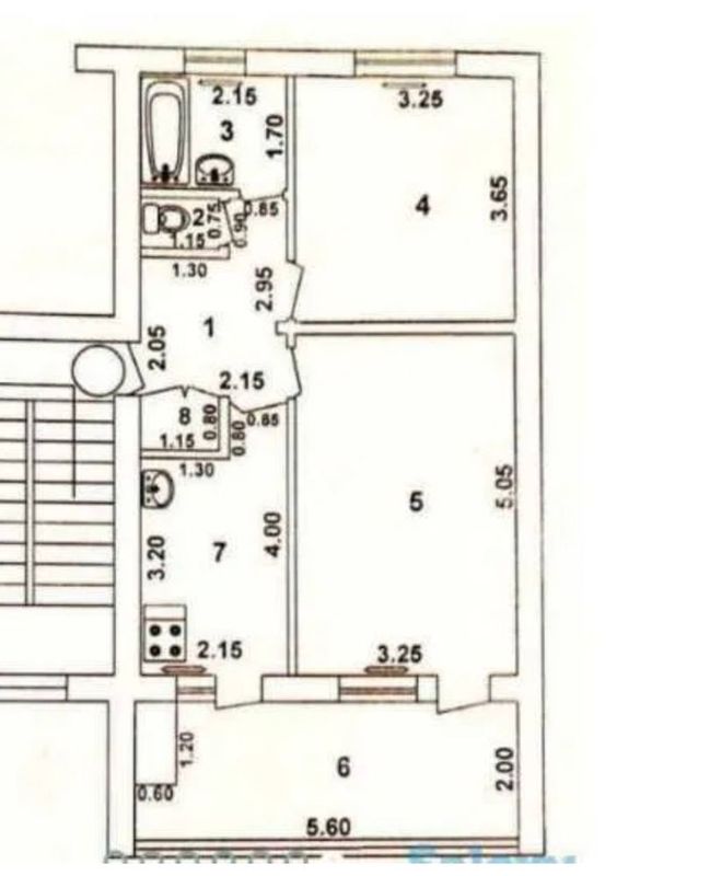 Новомосковская Квартира в 2/3/5 кирпич 77 серия 60м2